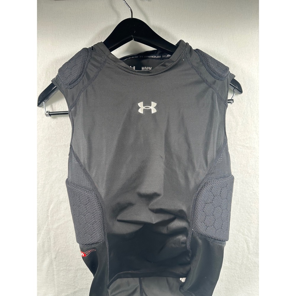 Under Armour Mens HeatGear Padded Football Compression Shirt Black Medium M-Tech